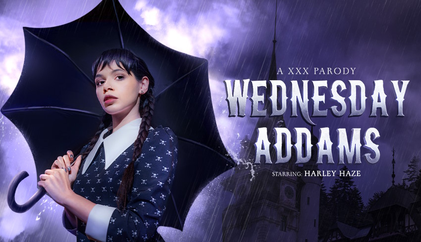[VRConk.com] Harley Haze - Wednesday Addams (A XXX Parody) [2023-02-03, 6K VR Porn, Blowjob, Cum on Body, Brunette, Cosplay, Parody, Rough Sex, Small Tits, Stockings, Tattoo, Teen, Natural Tits, American, Balls Licking, Close Up, Cowgirl, Deepthroat, ]