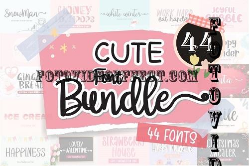 The Cute Font Bundle - 44 Premium Fonts