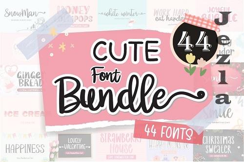 The Cute Font Bundle - 44 Premium Fonts
