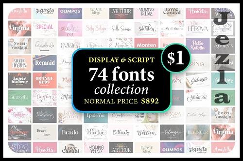 Display & Script Font Collection - 74 Premium Fonts