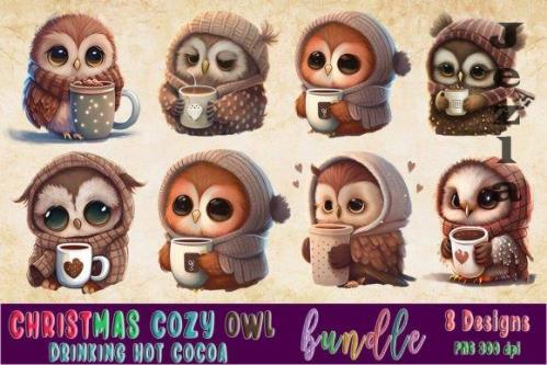 Cozy Owl Drinking Hot Chocolate Bundle