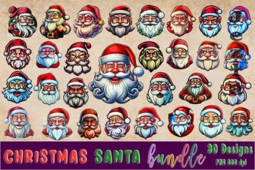 Christmas Santa Claus Clipart Bundle