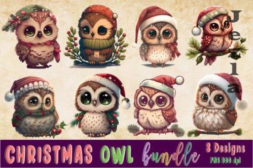 Christmas Owl Clipart Bundle