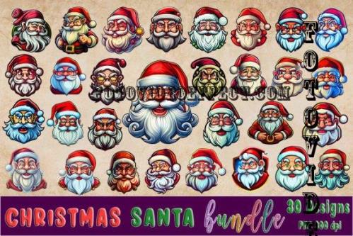 Christmas Santa Claus Clipart Bundle