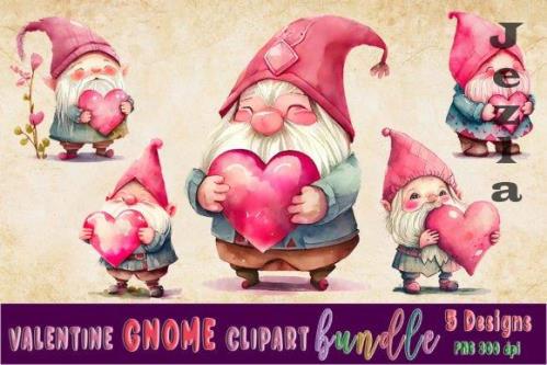 Valentine Gnome Holding Heart Bundle