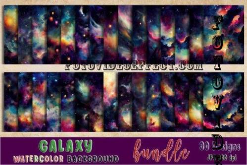 Watercolor Background of Galaxy Bundle