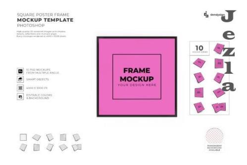 Square Poster Frame Mockup Template Bundle - 2339916 Square Poster Frame Mockup Template Bundle - 2339916