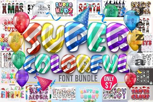 Super Colorful Font Bundle - 20 Premium Fonts