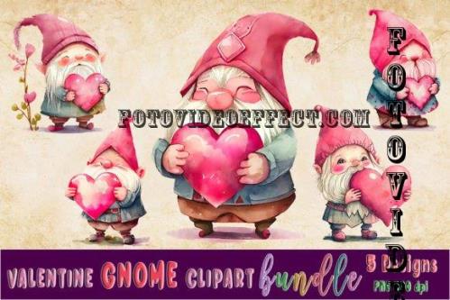 Valentine Gnome Holding Heart Bundle