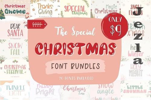 The Special Christmas Font Bundle - 20 Premium Fonts