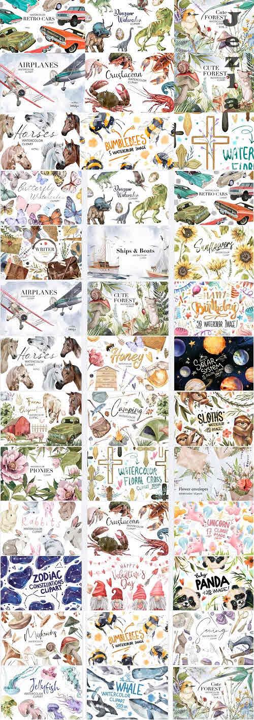 The Finest Collection - Watercolor Bundle - 30 Premium Graphics