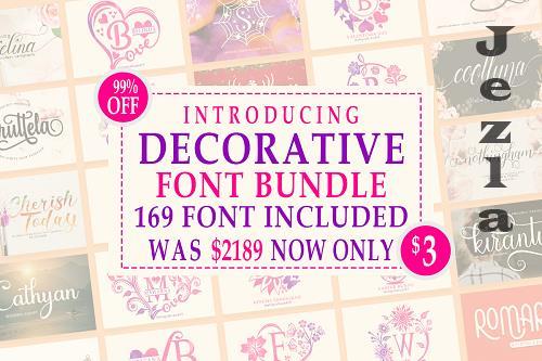 Decorative Font and Monogram Bundle - 169 Premium Fonts