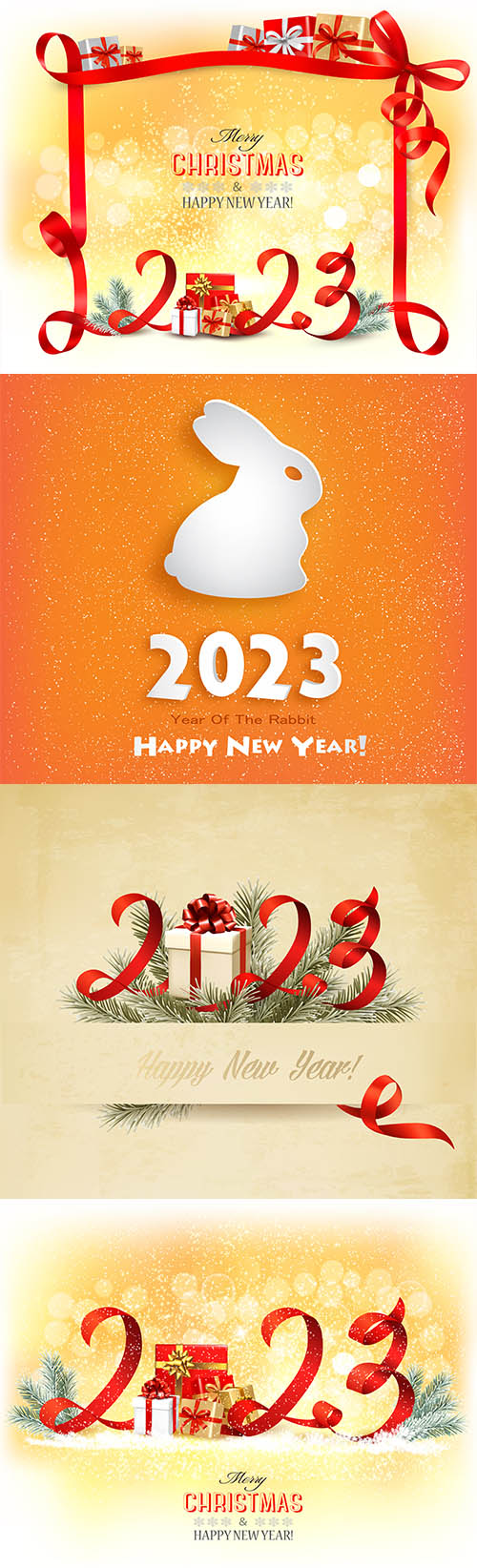 2023 happy new year holiday background with rabbit