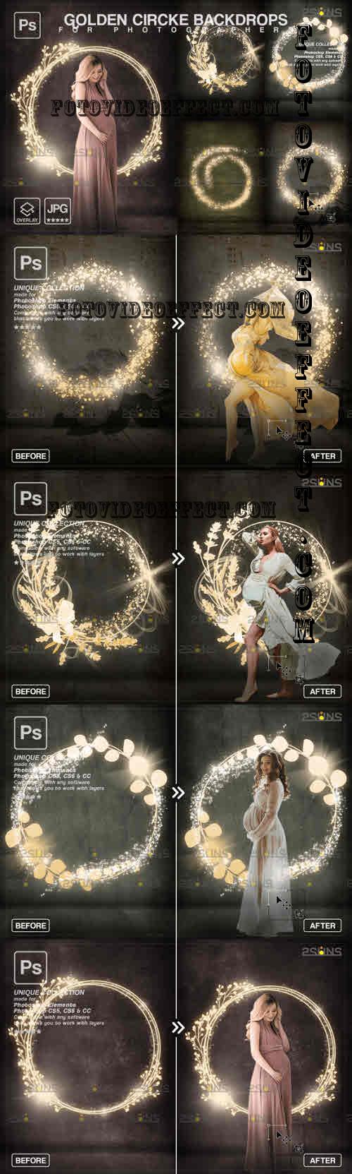 Golden lighting circle Backdrop V2 - 10960594