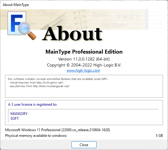 High-Logic MainType Professional 11.0.0.1282