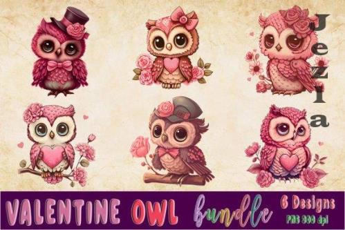 Valentine Owl Clipart Bundle