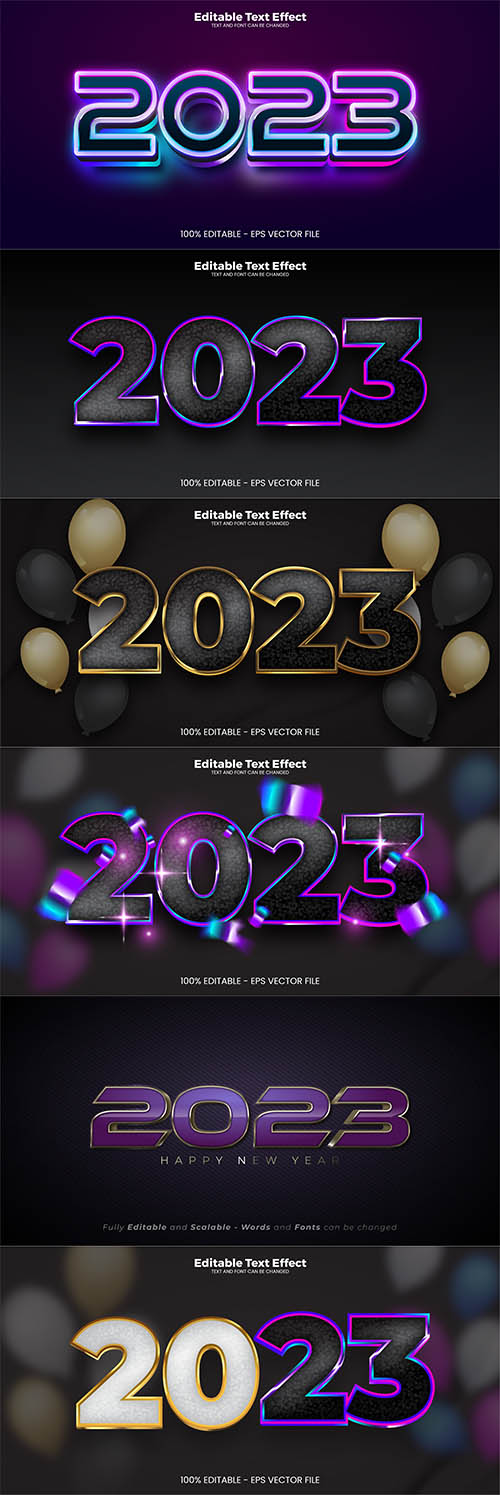 2023 editable text effect vector template vol 3