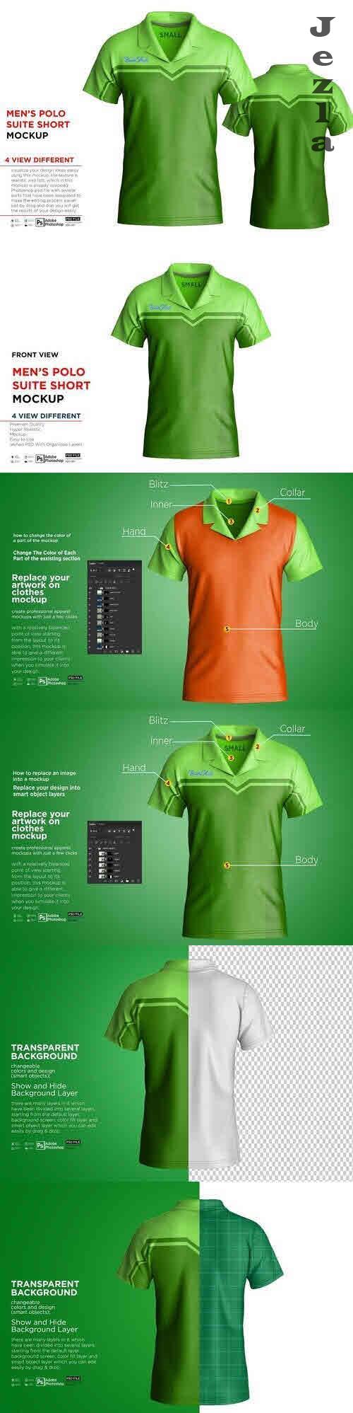 Men's Polo Suite Short Mockup - 10371767
