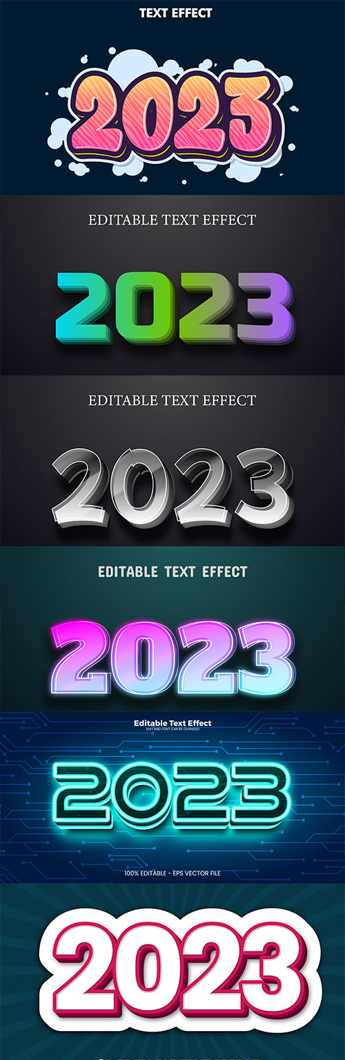 2023 editable text effect vector template vol 10