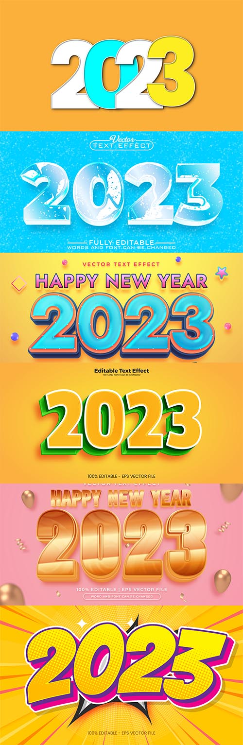 2023 editable text effect vector template vol 8