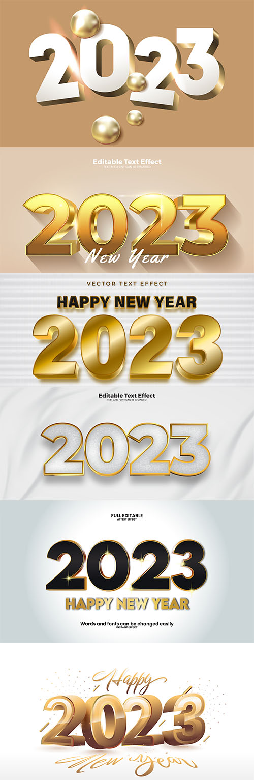 2023 editable text effect vector template vol 7