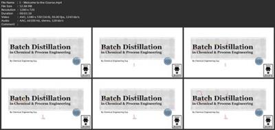 Batch Distillation In Chemical & Process  Engineering