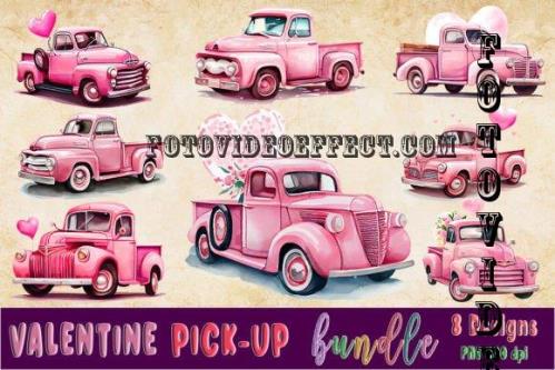 Valentine Vintage Pick-up Clipart Bundle