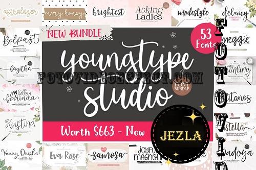 Youngtype Studio Font Bundle - 53 Premium Fonts