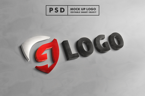 PSD 3d realistic psd logo mockup vol 2