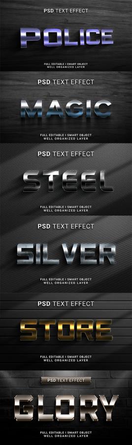 Psd style text effect editable set vol 61