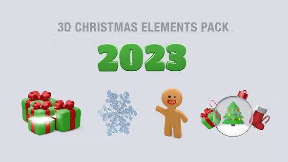 VideoHive - 3D Christmas Elements Pack 41460568