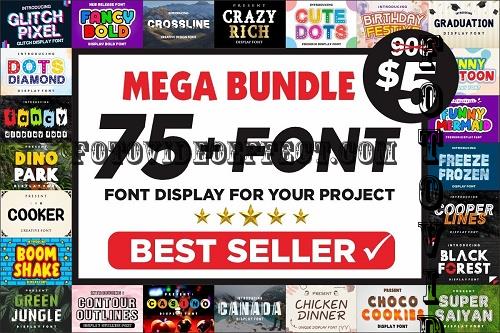 75 Best Display Font Bundle - 76 Premium Fonts