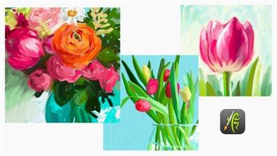 Oil Painting Style For Beautiful Floral Art With  Artrage