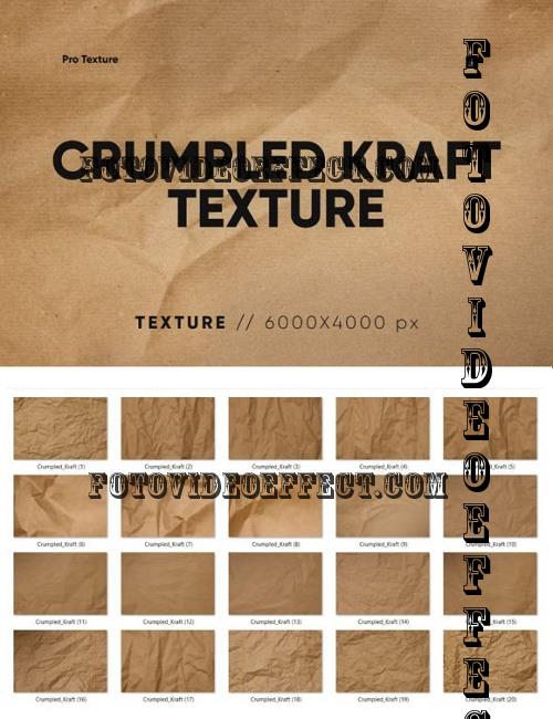 20 Crumpled Kraft Texture - 10977336