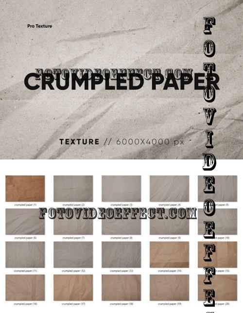 20 Crumpled Paper Texture - 10977339