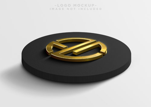 PSD luxury gold logo mockup