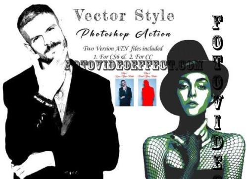Vector Style Photoshop Action - 10977890