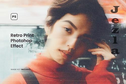 Retro Print Photo Effect - A9BU8HT