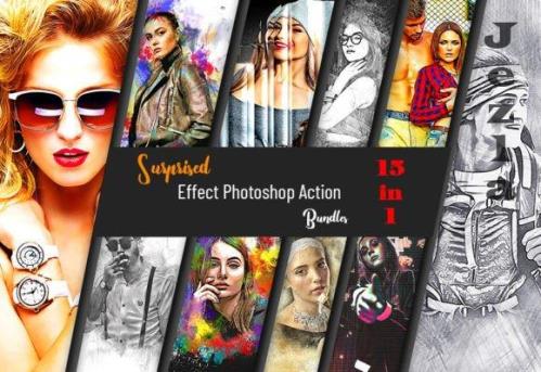 Surprised Effect Photoshop Action Bundle