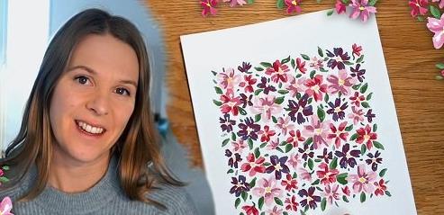 Paint Simple Ditsy Flowers with Gouache – From Imagination!