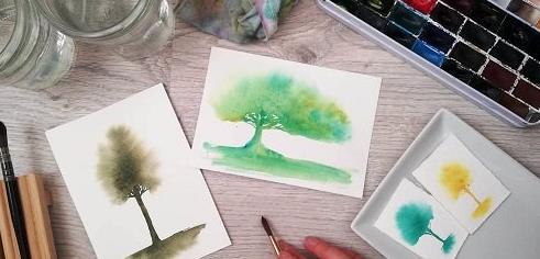 Flowy watercolor trees – Discover the magic of your supplies!