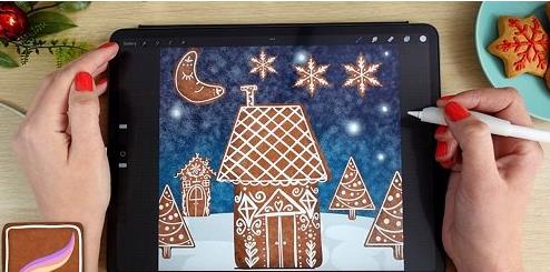 Procreate Gingerbread Magic Painting and Brush-Making for the Holidays