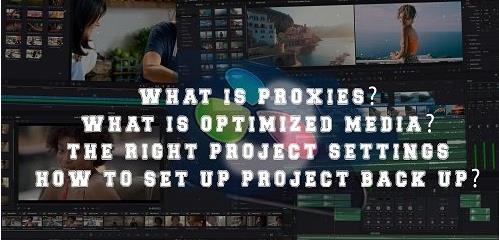 Davinci Resolve video editing Project backup, Proxies, Project settings Part 2