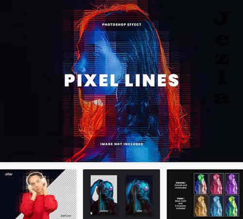 Pixel Lines Photo Effect - GT9WSEY