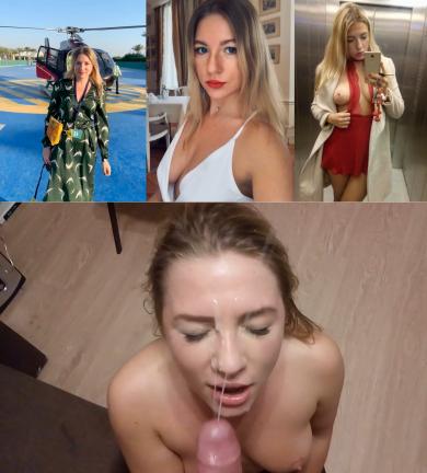 Beautiful Julia from Saint Petersburg sucks cock and gets cum on her face