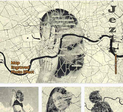Map Engraved Photo Effect - ZXKRWXJ