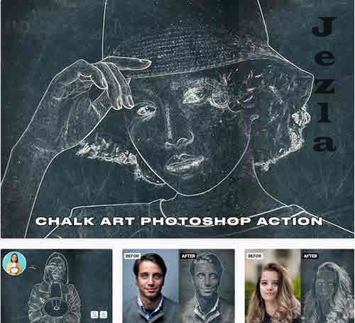 Chalk Art Photoshop Action - D4EWE98