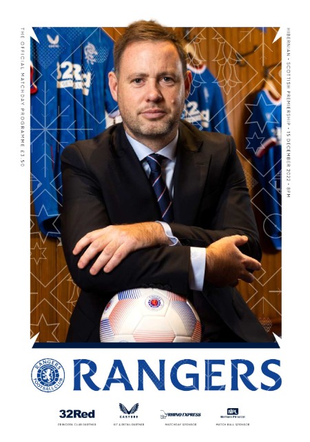 Rangers Football Club Matchday Programme - Rangers vs Hibernian - 15 December 2022