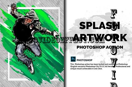 Splash Artwork Photoshop Action - 10989969