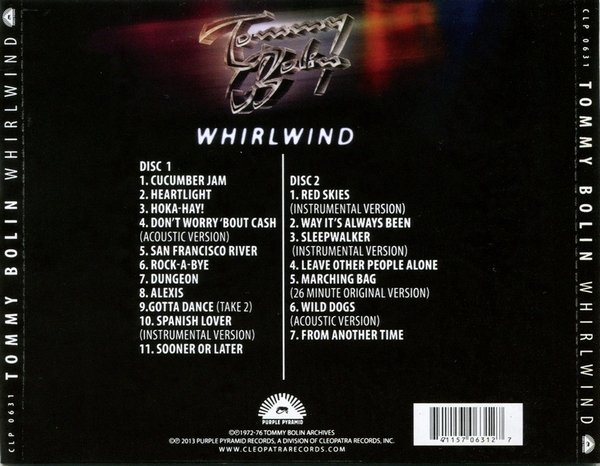 Tommy Bolin - Whirlwind (2013) [2CD] Lossless